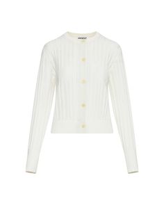 This crisp, light-weight crewneck cardigan is designed with all over open lace and cable stitch. Made of 100% cotton, it features a blouson fit and functional button closure. Cable Cardigan, Cable Stitch, Short Cardigan, Cropped Vest, Navy Fashion, Inspiration Style, Cropped Cardigan, Winter Wear, Max Mara