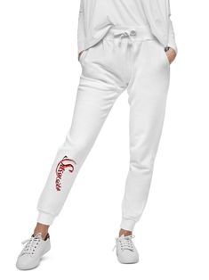 You can match these sweat pants with other sassy Sista fashions. Well-made and lined with fleece, these comfortable Unisex Fleece Sweatpants will be your first choice for a casual everyday outfit--all you need to add is a graphic tee and sneakers to finish off the look. * 100% cotton face * 65% cotton, 35% polyester * Charcoal Heather is 55% cotton, 45% polyester * Tightly knit 3-end fleece * 5-thread stitching * Cuffed and side-seamed legs * Elastic inside the waistband * Flat drawstrings in a Relaxed Fit Fleece Bottoms With Letter Print, Casual Fleece Joggers With Letter Print, Casual White Sweatpants With Letter Print, Fitted Cotton Sweatpants With Letter Print, Leisure Fleece Sweatpants With Letter Print, Fitted Casual Sweatpants With Letter Print, Fitted Sweatpants With Letter Print For Streetwear, Leisure Fleece Bottoms With Letter Print, White Fleece Sweatpants For Streetwear