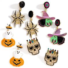 PRICES MAY VARY. Halloween Earrings:Embrace the spooky season with these Halloween-themed earrings featuring Pumpkin, Ghost, Witch, and Spider designs. Perfectly crafted for women who love to celebrate Halloween in style, these earrings add a festive touch to any outfit. Whether you're attending a Halloween party or just want to get into the spooky spirit, these earrings are a must-have. High-Quality Alloy Material:Made from high-quality alloy, these Halloween earrings are both durable and styli Ghost Witch, Pumpkin Ghost, Thanksgiving Parties, Fall Earrings, Halloween Earrings, Halloween Celebration, Fall Jewelry, Halloween Jewelry, Spooky Season