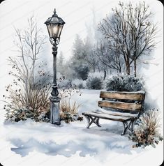 Garden Clipart, Foto Transfer, Garden Watercolor, Christmas Window, Winter Park, Art Clipart, Christmas Clipart, Winter Garden, Christmas Design