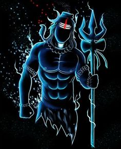 an image of a man with a demon on his body holding a spear and standing in the dark