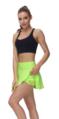 Our Millie Rose Neon Yellow Ladies Athletic Skirt for Golf, Tennis, Pickleball or Everyday Wear is delicately designed with a buttery soft fabric blend of polyester and spandex. The matching neon yellow undershorts come with a ball pocket on the left side. Neon Yellow is the perfect athletic skirt and you are sure to WIN compliments! Tennis, Golf, Pickleball, Athletic, Everyday Skirt Wrap-style Skirt with Super Comfortable Neon Yellow Undershorts with Ball Pocket Buttery Soft Highest Quality Ble Neon Skirt Outfit, Yellow Tennis Skirt, Green Tennis Skirt, Everyday Skirt, Neon Skirt, Everyday Skirts, Tennis Outfits, Skirt Wrap, Golf Skirt