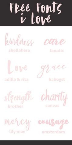 some type of font that is in different colors and sizes with the words free fonts i love