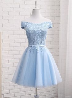 Light Blue Off Shoulder Tulle Party Dress Light Blue Party Dress, Light Blue Party, Cocktail Pattern, Tutu En Tulle, Skai Jackson, Tulle Party Dress, Prom Midi Dress, New Party Dress