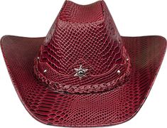 Red Western Brimmed Hat, Red Short Brim Hat For Rodeo, Western Style Red Hat, Red Fedora Hat For Country Events, Red Fedora For Country Events, Red Short Brim Hat For Country Events, Red Western Hat With Short Brim, Red Brimmed Hat For Country Events, Red Flat Brim Hat For Rodeo