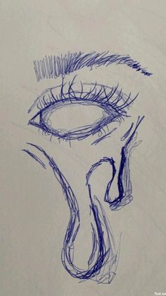 a drawing of an eye with long eyelashes