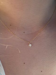 Small Diamond North Star Necklace / Mini Petite Starburst Diamond Necklace / 14k Gold North Star Diamond Necklace / Tiny Diamond Star Star Diamond Necklace, Small Diamond Necklace, Diamond Star Necklace, North Star Necklace, Starburst Necklace, Tiny Star, Tiny Diamond, Diamond Star, Diamond Fashion