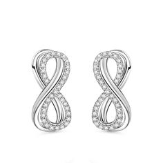 BOGO 40% OFF (Code: H40) Elegant Infinity Earrings For Formal Occasions, Elegant Infinity White Gold Earrings, Elegant White Gold Infinity Earrings, Infinity Earrings For Formal Occasions, Silver Infinity Earrings For Formal Occasions, Elegant Silver Infinity Shaped Earrings, Silver Infinity Earrings For Formal Events, Elegant Infinity Earrings For Anniversary, Elegant Silver Infinity Earrings