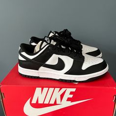 Brand New Perfect Condition! Never Worn Nike Dunk Low Panda (Black/White) Nike Sporty Black And White Skate Shoes, Sporty Nike Skate Shoes In Black And White, Nike Air Dunk Low, Nike Air Dunk, Dunk Low Panda, Nike Dunk Low, Dunk Low, Nike Dunk, Shoes Nike