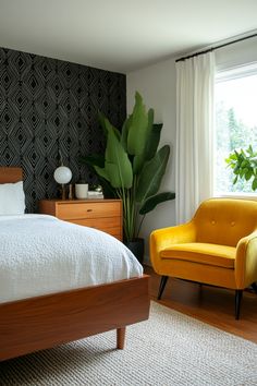 Stunning examples of mid-century modern bedrooms that you can use for decor inspo and design ideas. Midcentury Bedroom Aesthetic, Cozy Mid Century Modern Bedroom, Southern Front Porch Ideas, Mid Century Eclectic Bedroom, Mid Century Bedroom Ideas, Mexican Farmhouse, Midcentury Modern Bedroom, Bedroom Inspirations Master, Low Profile Bed