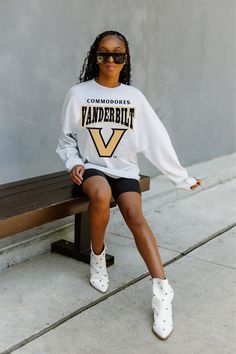 VANDERBILT COMMODORES FIGHTING SPIRIT DROP SHOULDER LONG SLEEVE TEE WITH RIBBED NECKLINE AND CUFFS Varsity Long Sleeve Sports T-shirt, Collegiate Long Sleeve Sweatshirt Fan Merchandise, Athletic Heather Fan Apparel Top For Streetwear, Athletic Heather Tops For Streetwear Fan Apparel, Varsity Long Sleeve T-shirt For College, Long Sleeve Team T-shirt For Streetwear, Long Sleeve T-shirt With Team Name For Streetwear, Oversized Sweatshirt For School Spirit Streetwear, Long Sleeve Sweatshirt With Team Name For Streetwear