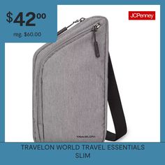 Pack your bag for the day with peace of mind. When you start with Travelon's advanced packing series, world travel essentials, you will glide through your day and traveling limitless. World travel essentials slim crossbody bag/blackberry offers you a convenient, hands-free way to carry your essentials with minimum effort on your journey. Wide opening main compartment for everyday essentials. RFID protected - passport and card slots in front zipper pocket. RFID -protected passport and card slots… Versatile Portable Travel Bag, Versatile Portable Shoulder Bag For Travel, Versatile Portable Travel Accessories For Trip, Practical Portable Travel Accessories, Portable Multifunctional Everyday Luggage, Versatile Portable Travel Accessories For Daily Use, Functional Portable Luggage For Everyday Use, Portable Functional Luggage For Everyday Use, Functional Portable Travel Accessories