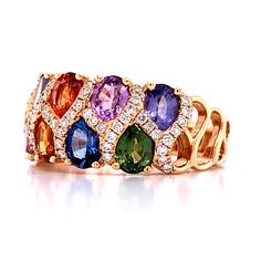 Rainbow Sapphire Rose Gold Ring – HANIKEN JEWELERS NEW-YORK