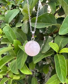 Rose Quartz Crystal Ball Pendant Genuine Rose Quartz Ball Necklace Healing Crystal Rose Quartz is the stone of universal love. It restores trust and harmony in relationships, encouraging unconditional love. Rose Quartz purifies and opens the heart at all levels to promote love, self-love, friendship, deep inner healing and feelings of peace. Calming and reassuring, it helps to comfort in times of grief. Rose Quartz dispels negativity and protects against environmental pollution, replacing it wit Rose Gold Rose Quartz Jewelry For Meditation, Pink Jewelry For Meditation, Rose Quartz Pendant Necklace For Healing, Rose Quartz Pendant Necklaces For Healing, Rose Quartz Jewelry For Meditation, Round Rose Quartz Jewelry For Meditation, Spiritual Rose Quartz Round Pendant Necklace, Rose Quartz Round Pendant Crystal Necklace For Gift, Spiritual Rose Quartz Necklace For Valentine's Day