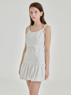 Color : WHITE_FREECountry of Origin : KOREA Mini Dress White, White Mini Dress, Dress White, Jumpsuit Dress, Color White, Dress Outfits, Jumpsuit, Mini Dress, The Originals