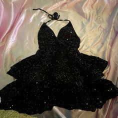 Size 8 In Women Dress Black Sparkly Shorts, Black Sequin Dress, Dresses Backless, Black Dresses, Women Dress, Dress Black, Sequin, Black Dress, Womens Dresses