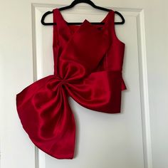 Size Small. Tags Removed And Only Tried On. Spot On Back In Last Pic. Elegant Red Tops For Evening, Elegant Red Top For Evening, Elegant Red Evening Top, Elegant Red Party Tops, Elegant Festive Christmas Tops, Elegant Christmas Festive Tops, Elegant Christmas Party Tops, Chic Red Holiday Tops, Elegant Christmas Tops