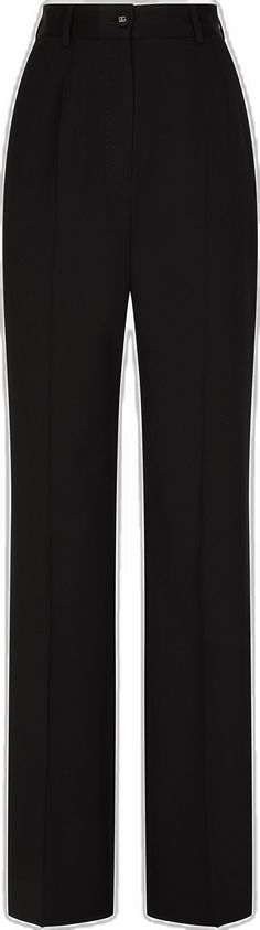 Luxury Wide Leg Bottoms With Pressed Crease, Chic Evening Bottoms With Straight Hem, Luxury Wide Leg Workwear Bottoms, Luxury Wide Leg Bottoms For Workwear, Luxury Wide Leg Office Bottoms, Luxury Straight Leg Workwear Bottoms, Straight Pants With Welt Pockets For Evening, Evening Trousers With Welt Pockets, Luxury Straight-hem Bottoms For Workwear