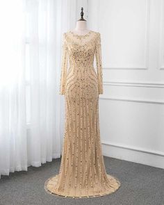 Luxury Heavy Beading Sparkle Mermaid Long Vestido De Festa Formal Pageant Gown PL6654 Long Sleeve Evening Dress, Muslimah Wedding Dress, Pageant Gown, Soiree Dress, Cheap Evening Dresses, Long Sleeve Evening Dresses, Pageant Gowns, Mermaid Evening Dresses, Pageant Dresses