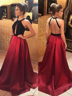 Unique Two Pieces Black Top Backless Burgundy Prom Dresses, Burgundy Formal Dresses, Evening Dresses Burgundy Formal Dress, Top Prom Dresses, Backless Evening Dress, Prom Dresses Long Mermaid, Prom Dresses Two Piece, Burgundy Prom Dress, Gowns Prom, Satin Prom Dress, Formal Dresses Prom