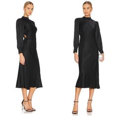 Nwt Rails Carmel Satin Crepe Long Puff Sleeve Side Cutout Midi Dress Black Brand New With Tags Beautiful Silky Satin Feel Midi Dress Puff Sleeves With Buttons At The Cuffs Modest High Neckline Elastic Cutout In The Side Keyhole Detail On Back Neckline Sold At Revolve, Shopbop, Etc. Size Large 19” Bust Laying Flat / 53.25” Length Reasonable Offers Welcome! Tags: Fall, Winter, Formal, Semi Formal, Brunch, Bachelorette, Vacation, Wedding Guest, Simple, Minimalist, Neutral, Rehearsal Dinner, Bridesm Vacation Wedding, Cutout Midi Dress, Winter Formal, Midi Dress Black, Long Puff Sleeves, Rehearsal Dinners, Black Midi Dress, High Neckline, Semi Formal