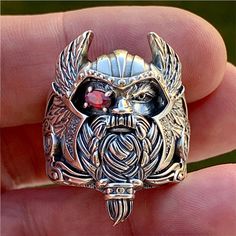 Massive Odin Ring - 925 Sterling Silver | Norse / Nordic Viking Rings – Sons of Vikings Handmade Viking Ring As A Gift, Handmade Viking Style Ring As Gift, Handmade Viking Style Ring For Gift, Viking Style Engraved Ring As Gift, Viking Rings, Mens Accessories Necklace, Magic Rings, Cool Rings For Men, Aesthetic Rings