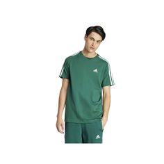 Step into style with this men's adidas Sportswear Essentials 3-Stripes tee. Click on this JEWELRY & WATCHES GUIDE to learn about fit, styles, materials and more! TECHNOLOGIES & FEATURES Crewneck Short sleeves Single jersey constructionFIT & SIZING 27-in. length from shoulder to hem Regular fit MidweightFABRIC & CARE Cotton Machine wash Imported Color: Collegiate Green. Gender: male. Age Group: adult. Adidas Sportswear, World Of Sports, Big & Tall, Striped Tee, This Man, Adidas Men, Fabric Care, To Learn, Age Group