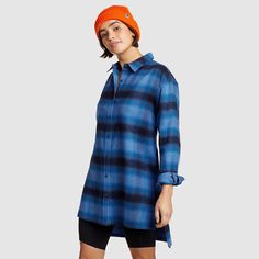 Women's Ballard Exaggerated Tunic Casual Cotton Tunic For Fall, Casual Cotton Tunic For Layering, Casual Long Sleeve Tunic For Layering, Casual Tunic For Fall Layering, Oversized Casual Tunic For Fall, Fall Daywear Tunic With Shirttail Hem, Oversized Blue Casual Tunic, Blue Oversized Casual Tunic, Fall Relaxed Fit Tunic With Shirttail Hem