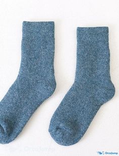 OrcaJump - Womens 1 Pair of Socks - Business Formal Casual Crew Home Gift Sexy Plain Solid Color Warm Elastic Trendy Blue Winter Socks, Trendy Blue Socks For Winter, Casual Warm Blue Socks, Winter Knit Scarf, Thick Wool Socks, Cashmere Socks, Mens Cashmere, Warm Socks, Swimwear Bottoms