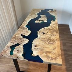 a table that is made to look like a river