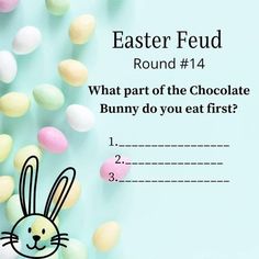 an easter egg hunt with bunny ears and eggs