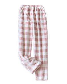 PRICES MAY VARY. Material:This cozy fuzzy pj pants is made of super-soft and skin-friendly material, making relaxing as comfort as possible.Perfect for sleepwear, nightwear, loungewear or going out. Design:This women's coral fleece pajama bottoms featuring classic plaid pattern,elastic waist for a flattering fit and two side pockets for convenience. Loose long pants with a jogger fit are intended for winter,you can also choose for the straight style for more freedom. A Warm Gift:Whether you're l Cute Soft Pj Pants, Fuzzy Pants Pajamas, Cute Plaid Pants, Wide Leg Pyjama Pants, Fuzzy Christmas Pajama Pants, Preppy Pajama Pants, Pajama Bottoms Pattern, Pajama Pants Fuzzy, Cool Pajama Pants