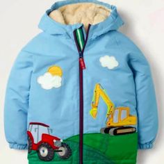 Price Is Firm No Offers Nwt 11 12 Mini Boden Tractor Harvest Autumn Sherpa Line Coat Jacket Boys Sz 11-12 152 Cm Brand New With Tags Perfect Present Gift First Day Back To School Fall Halloween Autumn Harvest Theme Sweet Anorak Puffer Has Appliques On It Sunshine Tractor Tractors Farm Farming Theme Crane Constructions On Fields Of Grass Water Resistant Lined Sherpa Lining Pockets 100% Polyester Fill Machine Washable Matching Brother Sizes Twins Avl Playful Long Sleeve Outerwear For Outdoor, Playful Cotton Outerwear For Outdoor, Playful Hooded Outerwear For Cold Weather, Playful Hooded Outerwear For Playtime, Playful Hooded Outerwear For Outdoor Activities, Playful Winter Outerwear For Outdoor Activities, Playful Winter Outerwear For Outdoor, Playful Winter Outerwear With Pockets, Blue Cotton Outerwear For Outdoor Activities