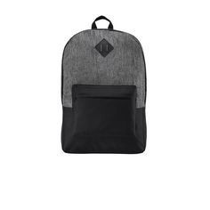 With modern touches like a laptop sleeve and office organizer this backpack still has that retro flair but with an updated look and functionality. 600 denier polyester canvas Large main compartment Suspended padded laptop sleeve Padded shoulder straps Front office organization Front zippered pocket Faux leather diamond patch Laptop sleeve dimensions: 11.25 h x 11.5 w x 1 d; fits most 15 laptops Dimensions: 17.75 h x 12.25 w x 5.25 d; Approx. 1 141 cubic inchesNote: Bags not intended for use by c Black Laptop Bag Backpack For Back To School, Casual Black Laptop Bag For Back To School, Black Laptop Bag For Back To School, Black Laptop Backpack For Back To School, Black Rectangular Canvas Backpack, Black School Backpack With Laptop Sleeve, Casual Black Backpack With Laptop Sleeve, Black Canvas Backpack For Back To School, Black Canvas Standard Backpack