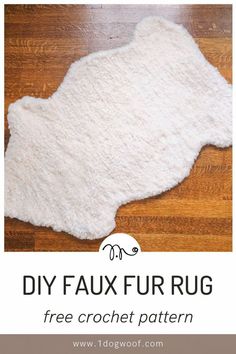 the diy faux fur rug is made with free crochet pattern