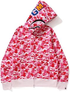 PRICES MAY VARY. us size . normal size 80% Cotton 20%Polyester Pink Bape Hoodie, Bape Jacket, Shark Jaw, Shark Mouth, Bape Hoodie, Womens Cosplay, Oversized Fashion, Shark Hoodie, Gym Jacket