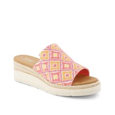 TOMS-Margot Wedge Sandal - Women's You'll love the style and eco-friendly comfort of the Margot wedge sandal by Toms. This mule sandal, designed with a cotton upper, has an espadrille-themed midfoot for that summer-chic look. OrthoLite Eco LT Hybrid footbed crafted with 26% eco content encourage sustainability. Pink Wedges, Summer Chic, Mule Sandals, Pink Shoes, Hush Puppies, Wedge Sandal, Mule, Wedge Sandals, Pink Ladies