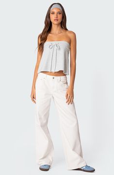 Move from day to date-night in this strapless jersey top designed with a dainty front tie. Strapless 95% cotton, 5% spandex Machine wash, dry flat Imported My Mobile Number, Swimwear Dress, Jersey Top, S Models, Model Height, Pacsun, Cotton Spandex, Set Dress, Strapless Top