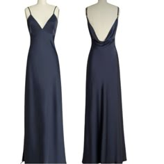 Navy Blue Satin Dress, Satin Bridesmaids Gowns, Navy Maxi Dress, Navy Blue Maxi Dress, Navy Blue Bridesmaid Dresses, Navy Bridesmaid Dresses, Mod Cloth Dresses, Silk Gown, Blue Bridesmaid Dresses