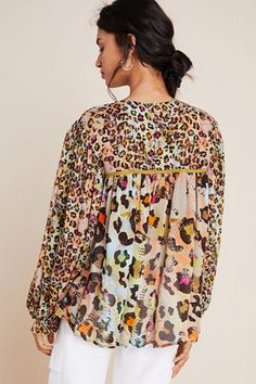 Chic Multicolor Blouse For Fall, Multicolor Tops For Fall, Chic Multicolor Printed Blouse, Chic Multicolor Abstract Print Blouse, Chic Multicolor Print Blouse For Day Out, Multicolor Print Top For Day Out In Fall, Multicolor Print Top For Fall Day Out, Chic Multicolor Blouse For Day Out, Colorful Long Sleeve Tops For Day Out