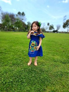 Beautiful BLUE Embroidered Mexican  Toddler Dress Sizes: Size 1, 2 Toddler and 4, 6, 8 Please remember that they are handmade dresses and You may receive flowers and thread colors different than the ones in the picture. The Model is 3yrs Old and she is wearing a size 4.  Thank you for visiting my shop! Gracias Por visitar nuestra tienda ! HABLO ESPAÑOL :) contactanos para cualquier Pregunta. EVERYTHING IN MY SHOP IS READY TO SHIP - NO PRE-ORDERS- NO CUSTOM ORDERS. FREE SHIPPING TO USA ORDERS ( standard shipping only ) NO REFUNDS / NO CANCELLATIONS FOR ORDERS ALREADY SHIPPED. The delivery Address can't be changed after shipment. NO REFUNDS if packages go to old, or wrong addresses. It is the buyer's responsibility to check address delivery before checkout. NO REFUNDS for lost or stolen pack Cute Blue Embroidered Dress, Dress Traditional, Mexican Dress, Mexican Girl, Children Fashion, Traditional Mexican, Mexican Dresses, Handmade Gift Wrap, Handmade Dresses