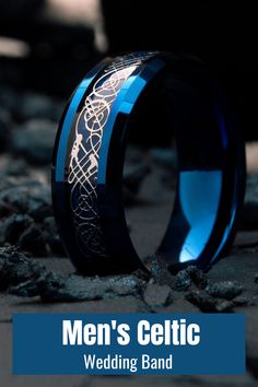 Men's Celtic Wedding band | Men's Wedding Band Mens Celtic Rings, Mens Celtic Wedding Bands, Ring Engraving, Celtic Wedding Bands, Bentwood Rings, Celtic Ring, Dragon Dies, Cute Engagement Rings, Black Wedding Rings