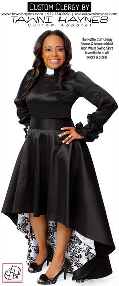 Feminine Clergy by Tawni Haynes! Order @ http://shop.tawnihaynes.com/product-p/ruffle-cuff-clergy-blouse.htm or call 972-754-5096. Available in all colors & sizes. Group orders welcome! Elegant Blouse With Gathered Sleeves For Night Out, Fitted Blouse With Ruffle Hem For Party, Fitted Ruffle Hem Blouse For Party, Silk Party Blouse With Pleated Sleeves, Silk Blouse With Pleated Sleeves For Party, Elegant Dress With Ruffle Hem And Bishop Sleeves, Elegant Dress With Ruffle Hem And Lantern Sleeves, Fitted Blouse With Pleated Ruffle Sleeves, Elegant Blouse With Pleated Ruffle Sleeves