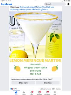 the lemon meringue martini is on facebook