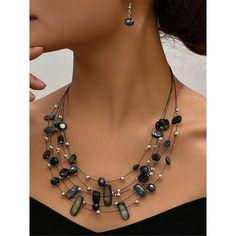 Category:Jewelry Sets; Season:Spring,Winter,Fall,Summer; Gender:Women's; Quantity:3pcs; Style:Boho,Modern,Fashion,Bohemian,Outdoor,Contemporary,Daily; Jewelry Type:necklace; Occasion:Park,Weekend,Outdoor,Daily,Holiday,Street,Dailywear; Material:Alloy,Shell; Color:Green,Blue,Red,White; Age Group:Adults; Pattern:Geometry; Front page:FF; Listing Date:08/11/2023; Production mode:External procurement; Length: Bohemian Clavicle Chain Necklaces For Party, Bohemian Alloy Jewelry For Party, Bohemian Beaded Alloy Jewelry, Bohemian Layered Clavicle Chain Necklace For Party, Bohemian Long Layered Necklace With Clavicle Chain, Bohemian Layered Long Necklace With Clavicle Chain, Trendy Alloy Beach Jewelry, Trendy Summer Alloy Jewelry, Bohemian Beaded Choker With Clavicle Chain