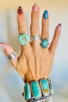 Southwest native American handmaid's, sterling silver turquoise vintage pawn, ring size 7 Southwestern Style Ring With Patina, Adjustable Southwestern Style Ring With Patina, Adjustable Patina Rings, Southwestern Turquoise Rings Stamped 925, Saint George, Vintage Turquoise, Silver Turquoise, Turquoise Sterling Silver, Rings Statement