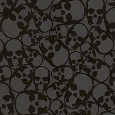 a bunch of skulls that are on a black and gray background with the words skull written in it