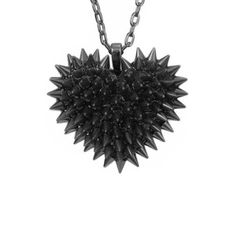 A Bunny Paige Classic. This mini iconic statement piece starts with a 1.5" wide, handcrafted resin heart that has been dyed with deep black mica pigment. Each heart features over 100 individually hand-applied, silver-plated mini spikes for a look that is anything but subtle. DETAILS SIZE CHART Heart Charm: 1.5" wide Chain: 16" chain + 2" extender All jewelry comes beautifully gift wrapped Black Spiked Jewelry Gift, Punk Style Heart Necklace For Valentine's Day, Black Spiked Jewelry For Gifts, Black Spiked Jewelry As Gift, Punk Heart Necklace As A Gift, Edgy Heart Pendant Necklace For Gift, Edgy Heart Pendant Necklace As Gift, Punk Heart Pendant Jewelry For Valentine's Day, Punk Style Heart Pendant Jewelry With Heart Charm