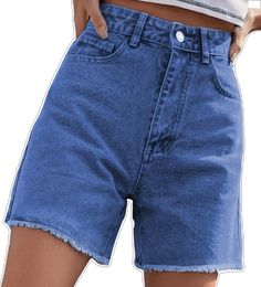 Solid Short Length Summer Jeans, Solid Color Short Length Summer Jeans, Solid Short Length Jeans For Summer, Trendy Solid Color Jean Shorts, Solid High-rise Jean Shorts For Summer, Solid Color High-rise Cotton Jean Shorts, High-rise Solid Color Cotton Jean Shorts, Solid Denim Shorts For Summer, High Rise Solid Color Cotton Jean Shorts