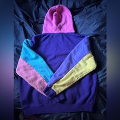 Rare!!!! Brand New Never Word, Stain Was There When I Bought It! Not Sure What It Is. Never Tried To Remove It! Hoodie Is Karl Jacobs 2021. Color Block Cotton Hoodie With Long Sleeves, Hooded Color Block Cotton Top, Cotton Color Block Long Sleeve Hoodie, Pink Cotton Patchwork Sweatshirt, Cotton Long Sleeve Color Block Hoodie, Sporty Cotton Sweatshirt With Color Matching, Color Block Cotton Hoodie, Cotton Color Block Hoodie, Cotton Color Block Hoodie Tops